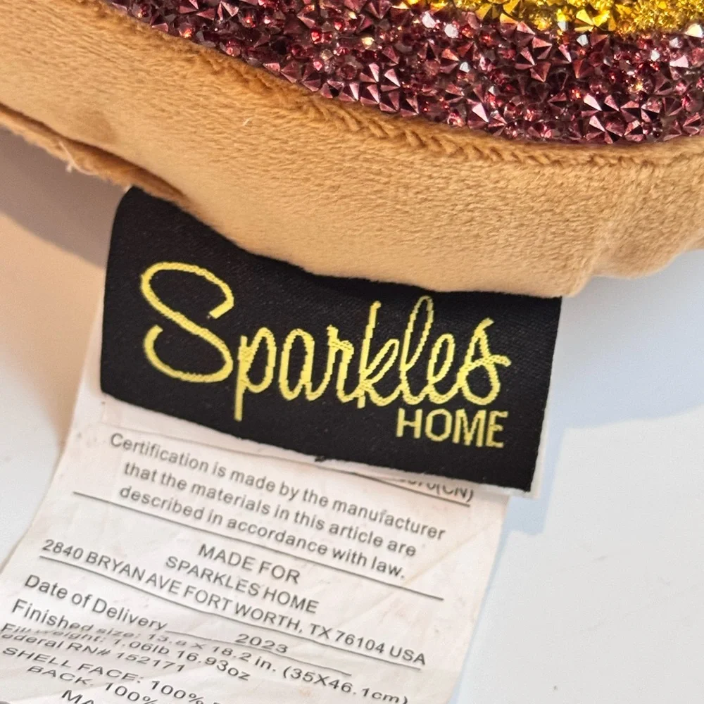 NWT Sparkle Homes Halloween Candy Corn Rhinestone Throw Pillow - Picture 8 of 12